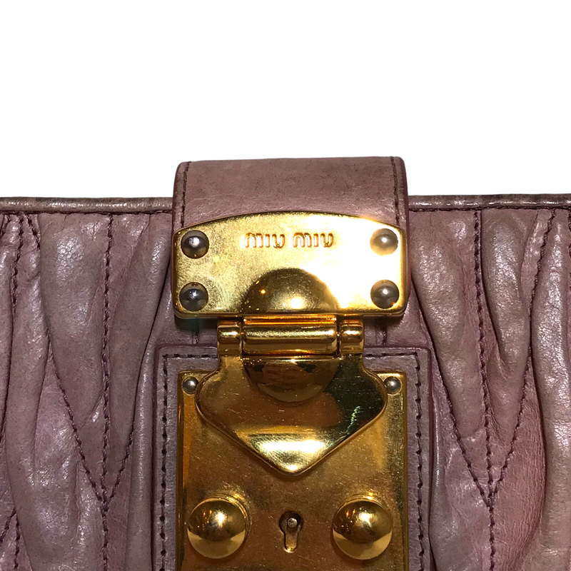 MIU MIU/Long Wallet/Leather/PNK