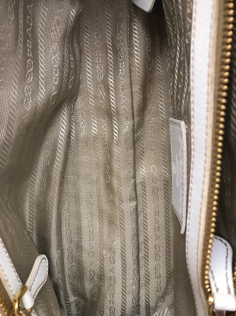 PRADA/WHITE INTRECCIO MADRAS BAG/Hand Bag//WHT/Others/Plain