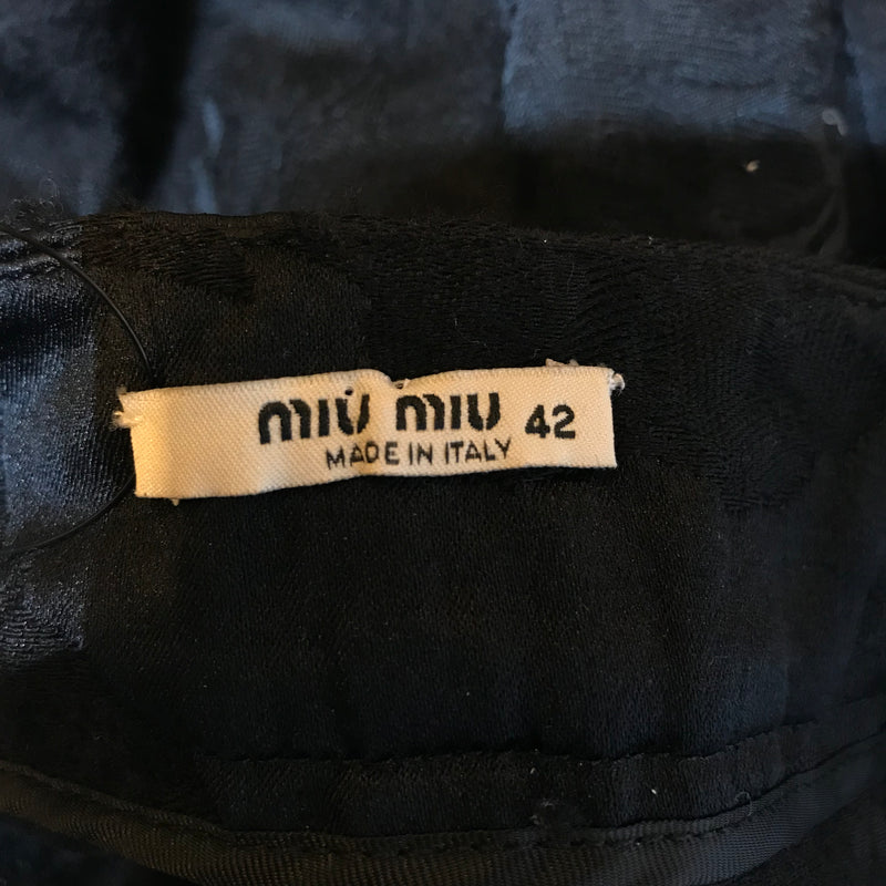 MIU MIU//Skirt/42/BLK/Polyester/Floral Pattern