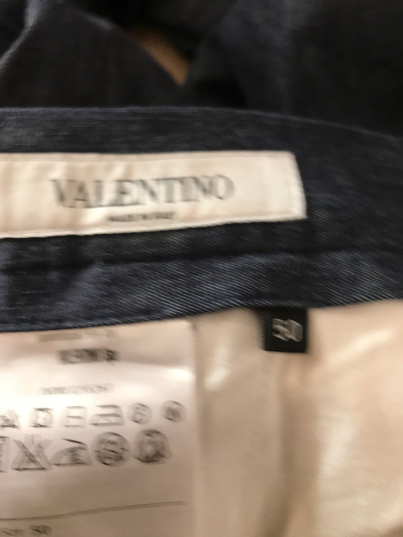 VALENTINO/Cropped Pants/50/NVY/Cotton/Plain