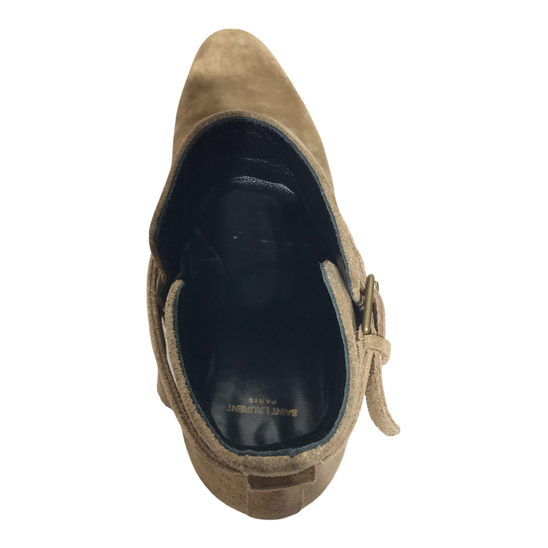 SAINT LAURENT/Boots/37.5/BRW/Suede/Plain