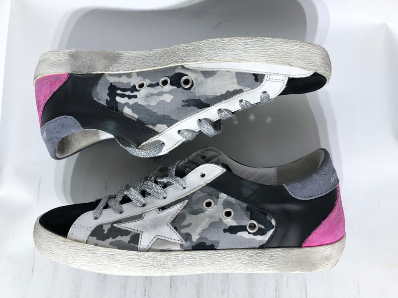 GOLDEN GOOSE/Low-Sneakers/EU 40/Camouflage/Leather/GRY/Superstar Double Quarter