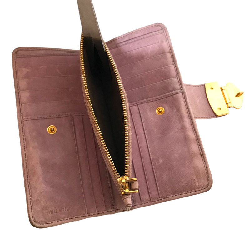 MIU MIU/Long Wallet/Leather/PNK
