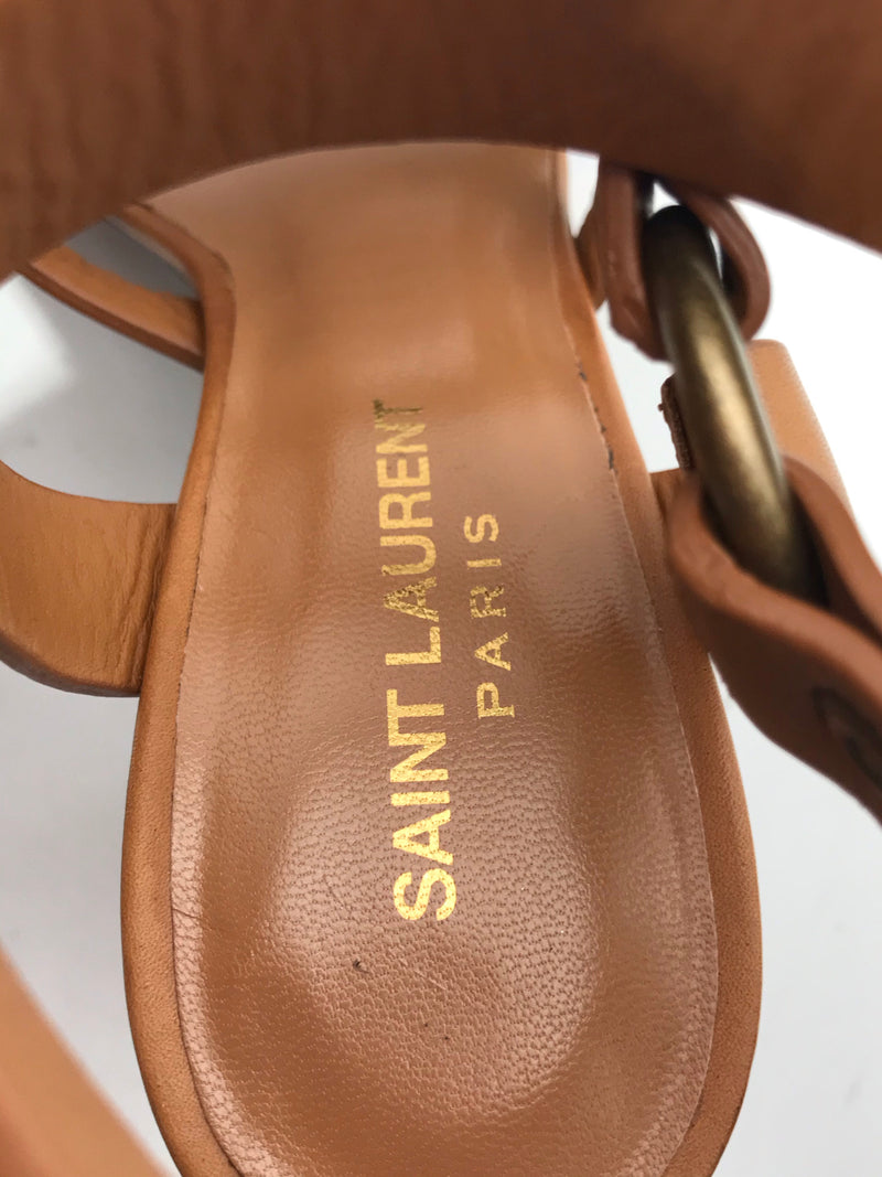 SAINT LAURENT/HEELS/8/BRW/LEATHER