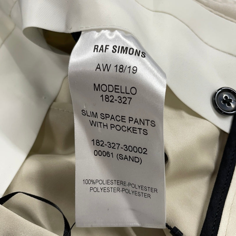 RAF SIMONS//Pants/44/CRM/Polyester/Plain