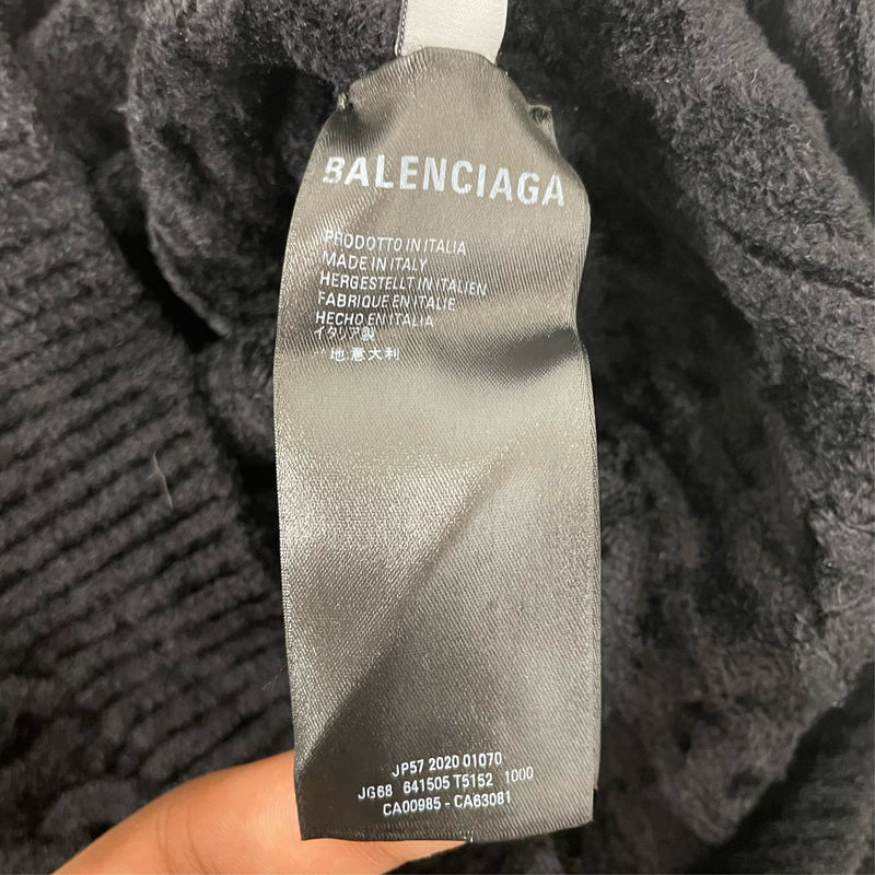 BALENCIAGA/Sweatshirt/M/Plain/Cotton/BLK