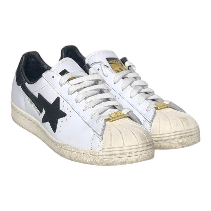 adidas/BAPE//Low-Sneakers/US 9/Plain/Cotton/WHT//M [Street] Hype/sta superstars