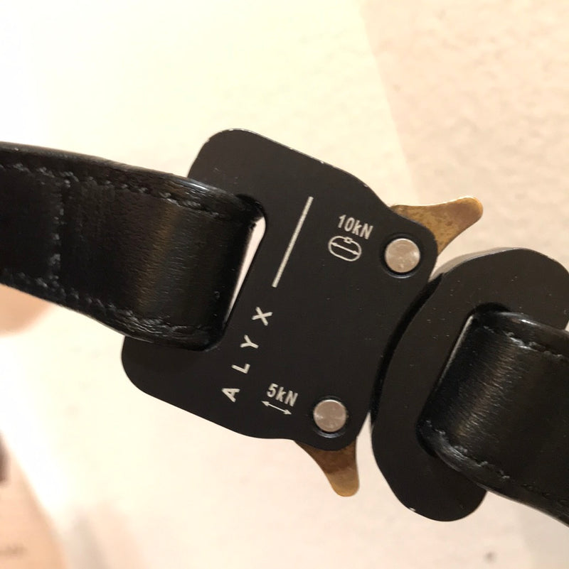 ALYX/SKINNY ROLLERCOASTER/Belt//BLK/Leather/Plain