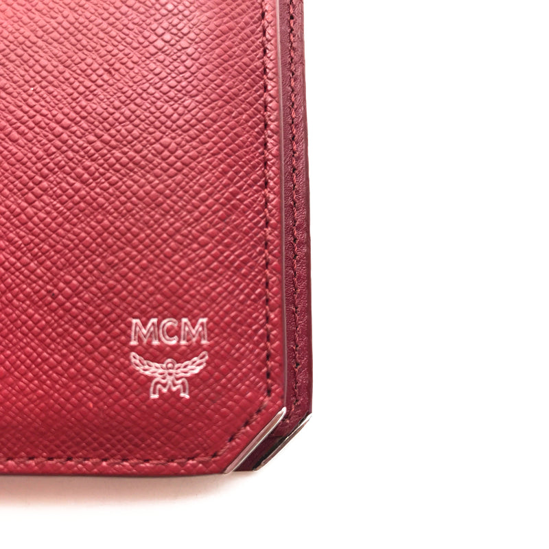 MCM/Long Wallet/RED/Leather