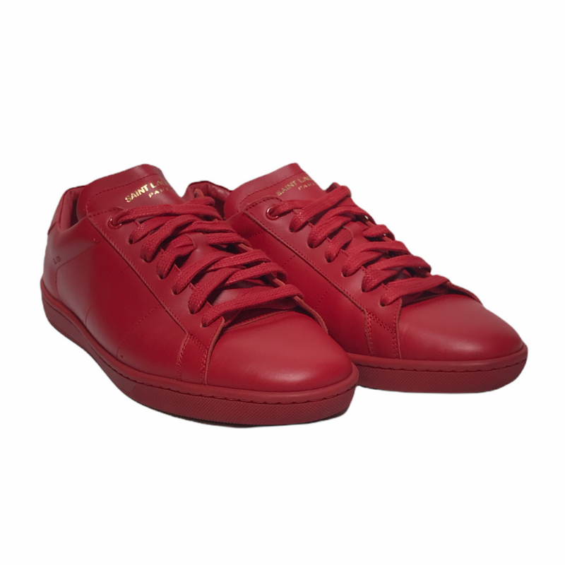 SAINT LAURENT/Low-Sneakers/US9/RED/Leather/Plain