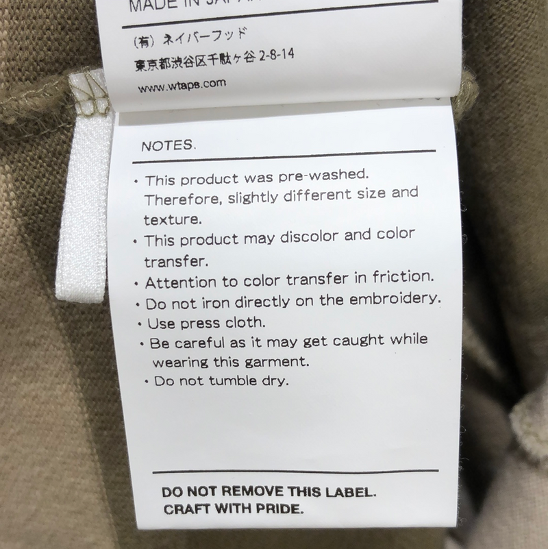 WTAPS/20SS/VATOS SS/TEE COTTON/OLIVE DRAB/201ATDT-CSM25/T-shirt