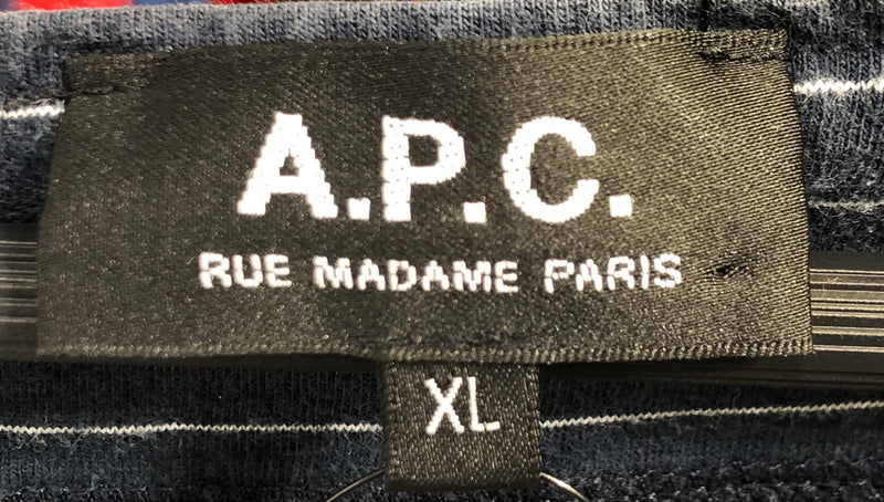 A.P.C.//T-Shirt/XL/NVY/Cotton/Stripe
