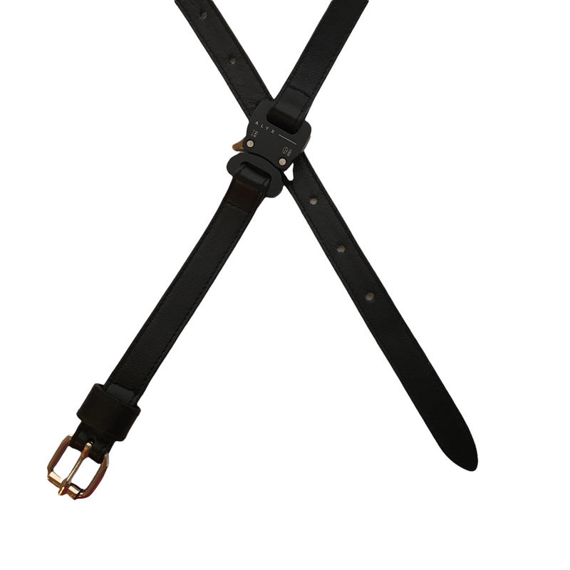 ALYX/SKINNY ROLLERCOASTER/Belt//BLK/Leather/Plain