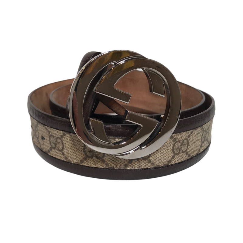 GUCCI/Belt/L/Monogram/Leather/BRW