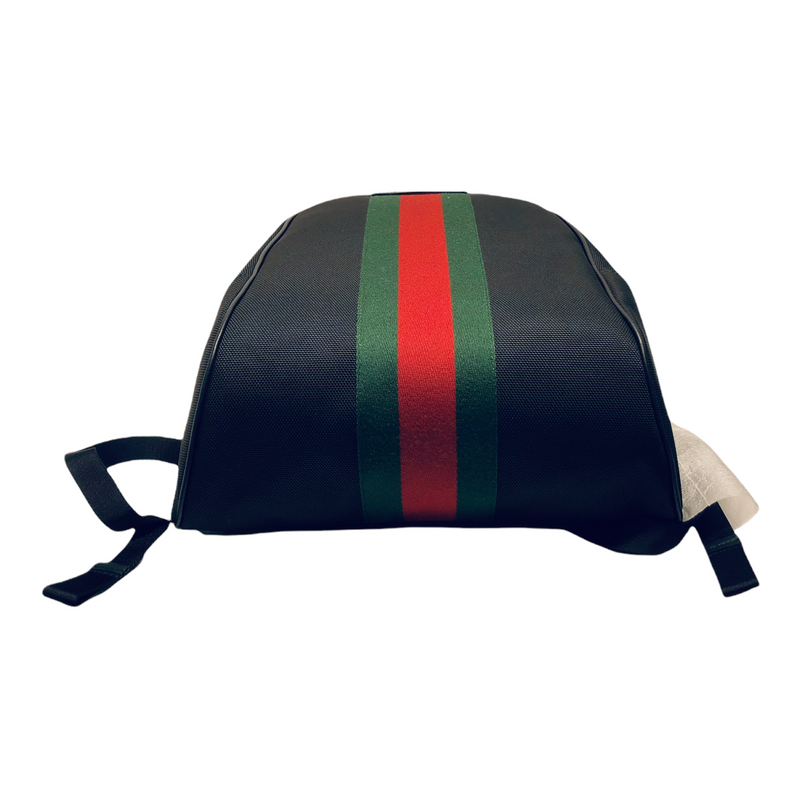 GUCCI/WEB STRIPE BLACK CANVAS/Backpack//BLK/Cotton/Plain