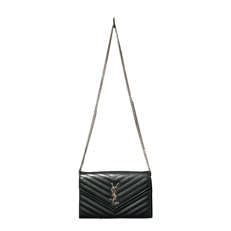 YVES SAINT LAURENT/Cross Body Bag/Leather/BLK