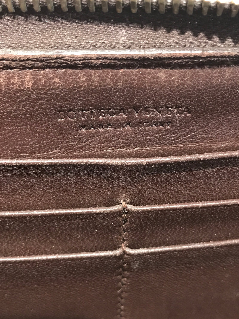 BOTTEGA VENETA//Long Wallet//BRW/Leather/Plaid