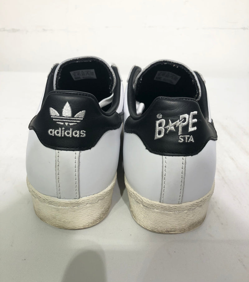 adidas/BAPE//Low-Sneakers/US 9/Plain/Cotton/WHT//M [Street] Hype/sta superstars