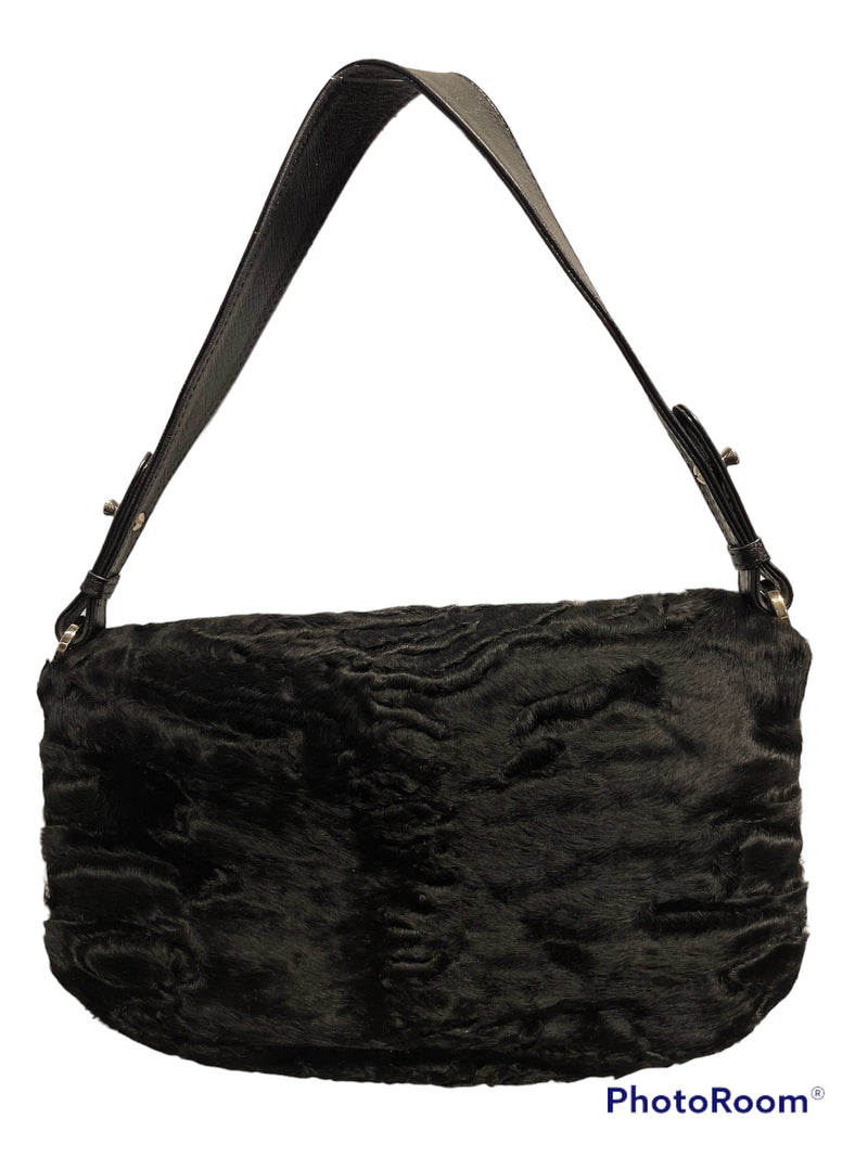 VALENTINO Clutch Bag/OS/Plain/Fake Fur/BLK//