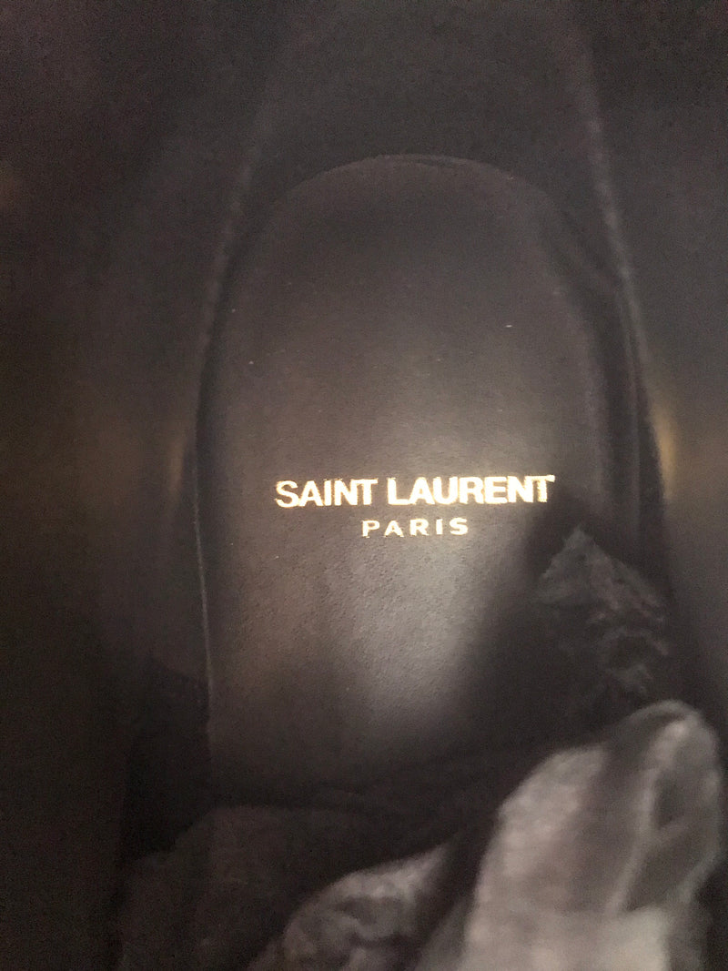 SAINT LAURENT/Biker Boots/41/BLK/Leather/Plain
