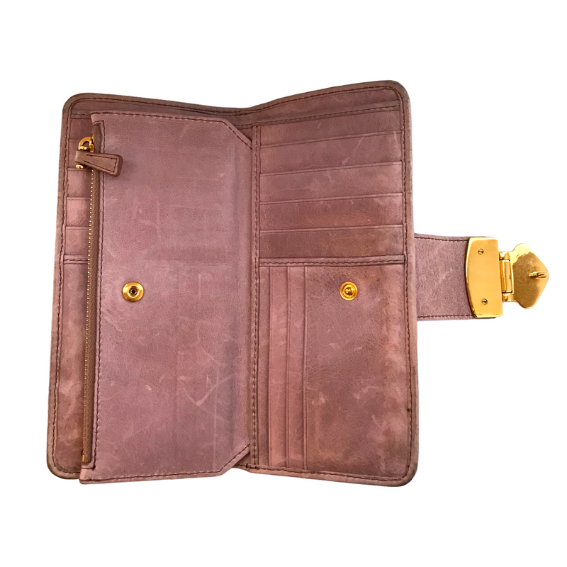 MIU MIU/Long Wallet/Leather/PNK
