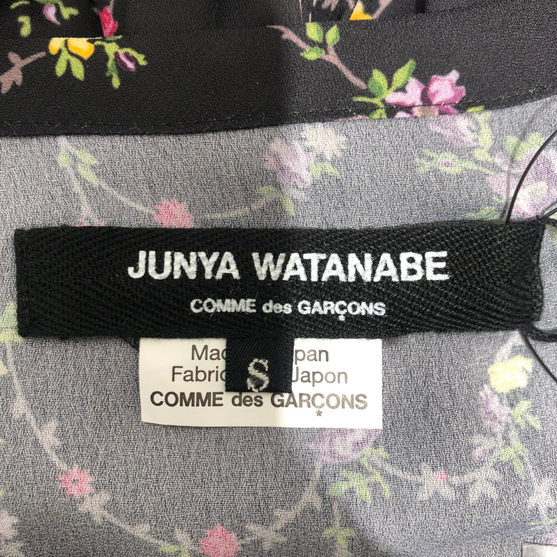 JUNYA WATANABE COMME des GARCONS/LS Blouse/S/Floral Pattern/Polyester/BLK