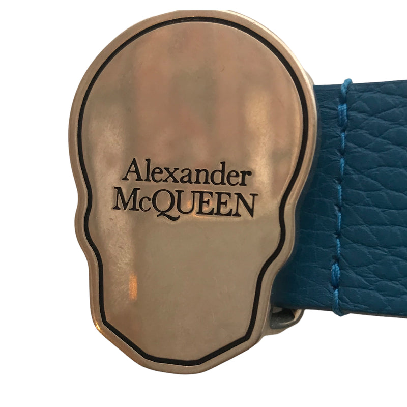 Alexander McQueen//Belt//BLU/Leather/Graphic