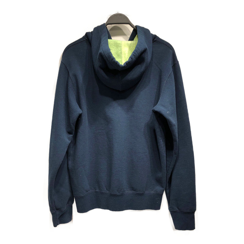 Supreme/Small Box L18SS/Contrast Zip Up Hooded Sweatshirtshirt/M/cotton/NVY