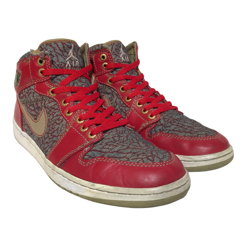 Jordan/1 RETRO LEVIS 2007/Hi-Sneakers/US12/RED/Denim/All Over Print