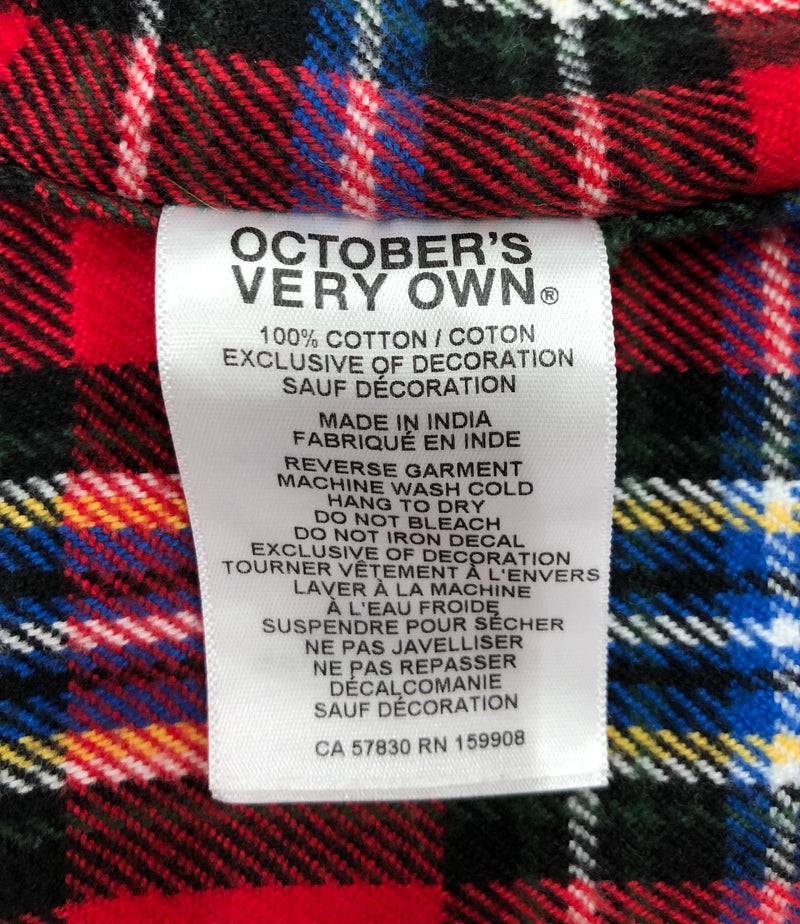 OVO/Flannel Shirt/XL/Cotton/RED/Plaid